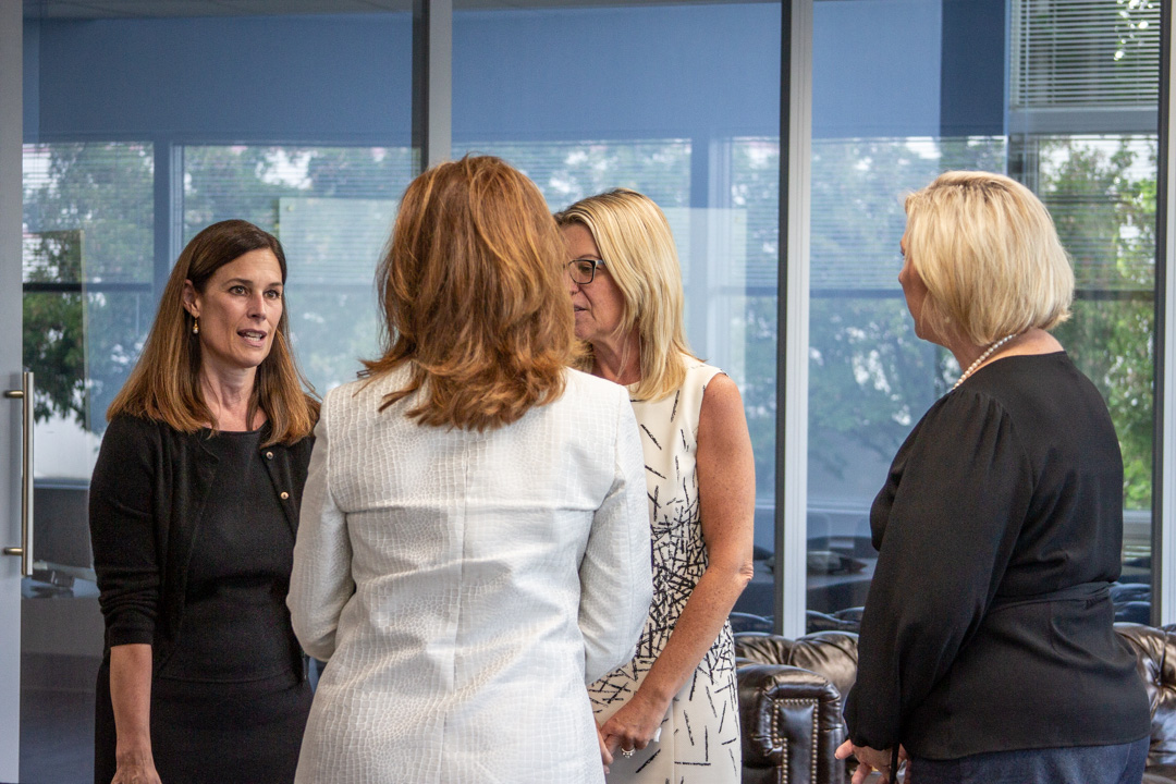 women in discussion at the UK & Missouri roundtable Q&A with Mark Sutherland