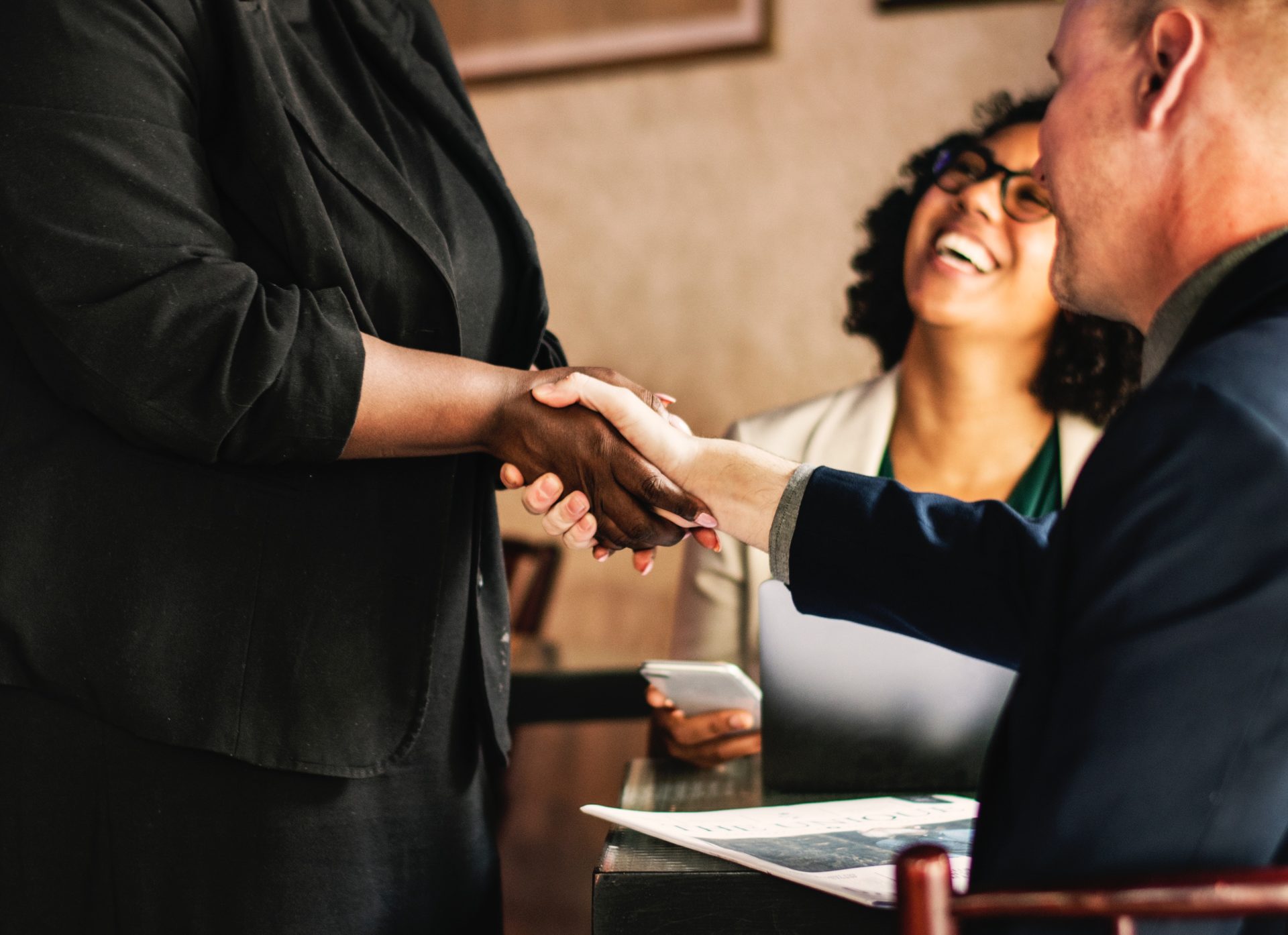 two people shaking hands